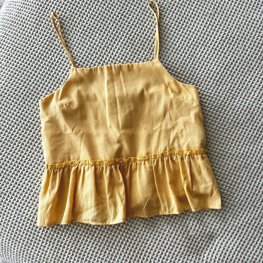 Emory Park Yellow Ruffled Top
